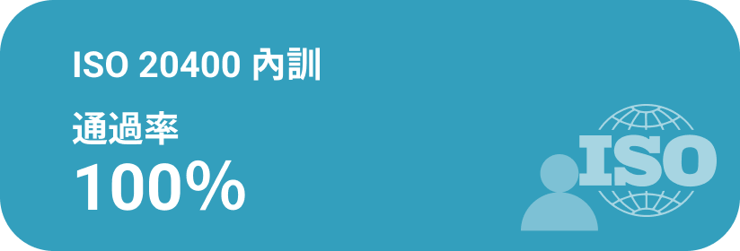 ISO 20400 內訓通過率 100%